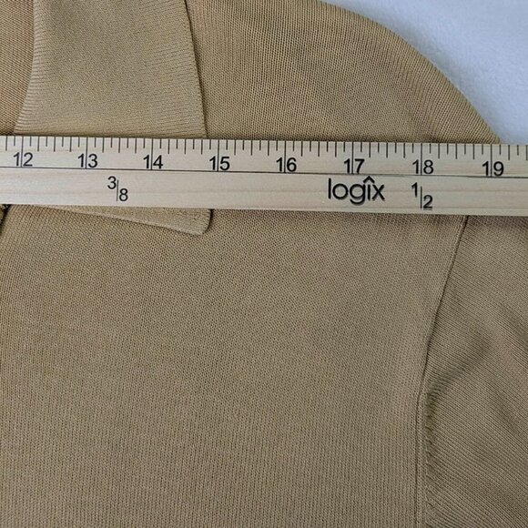 Jos A Bank Signature Collection 100% Silk Pullover Mens Large Gold Collared - Picture 5 of 10